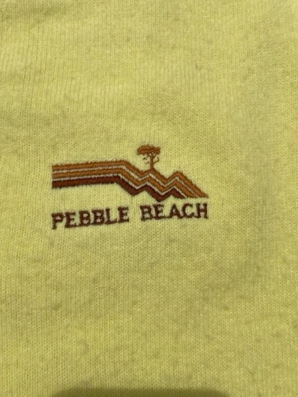 Pebble Beach Men’s Pebble Beach V-Neck Sweater in Yellow with Embroidered Logo